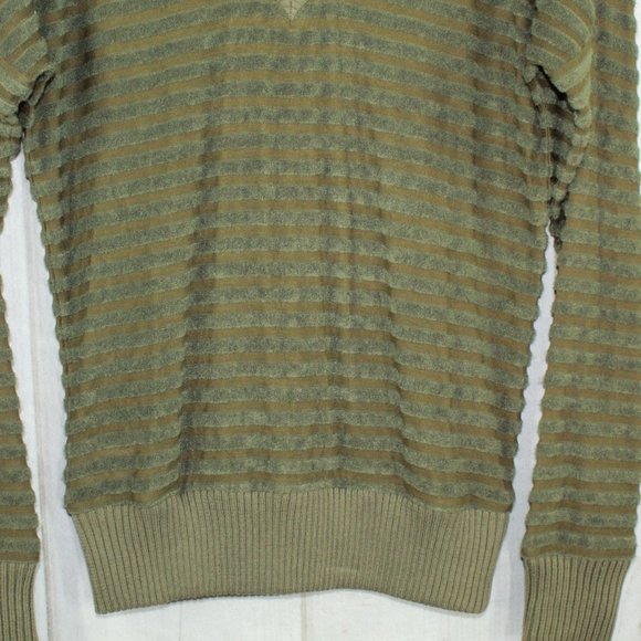 LL Bean Signature Olive Green Striped V-Neck Pullover Sweater Size XS - Picture 5 of 10